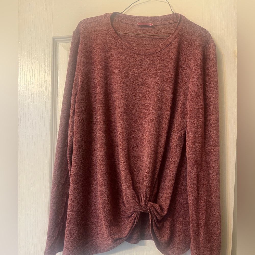 Pink Lily Burgundy Knit Top